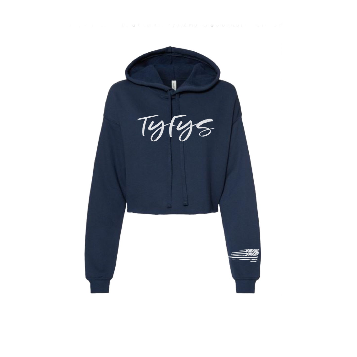 TYFYS Cropped Fleece Hoodie (White Print)