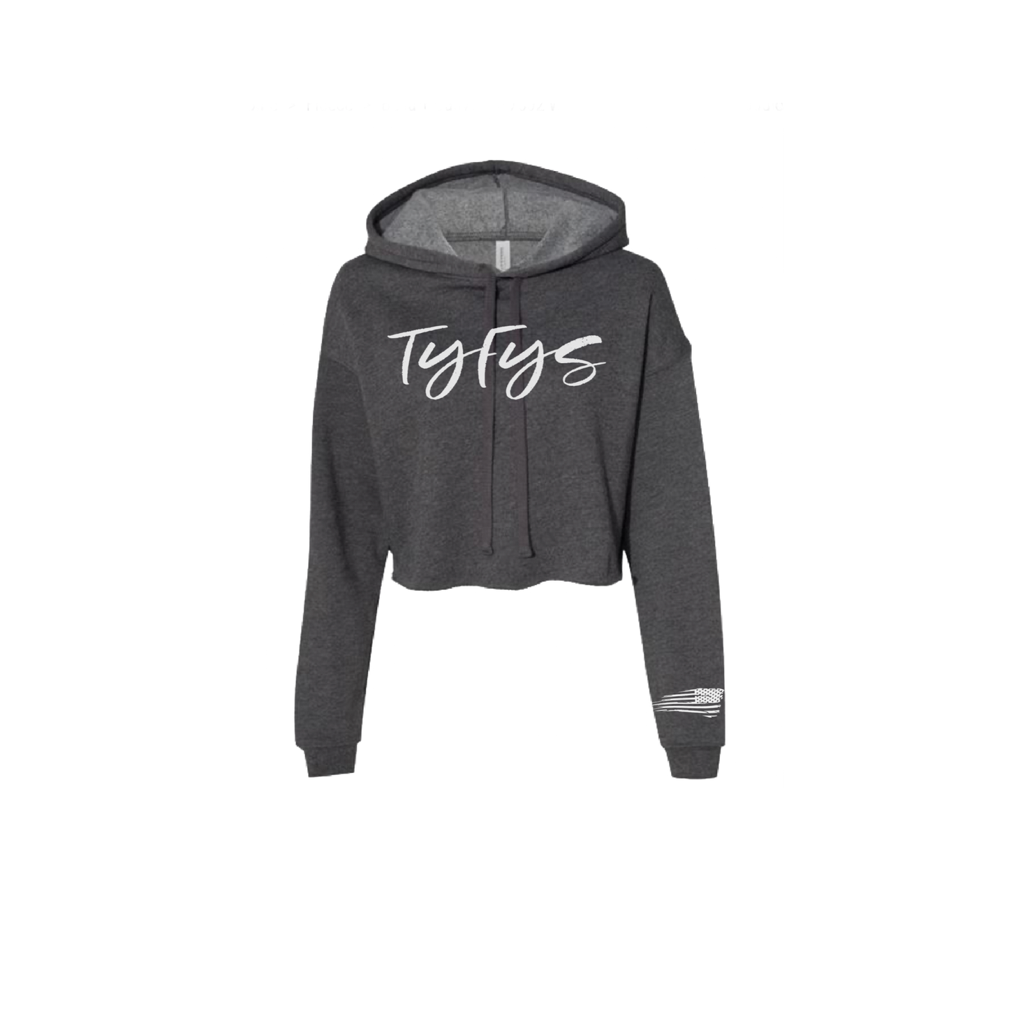 TYFYS Cropped Fleece Hoodie (White Print)