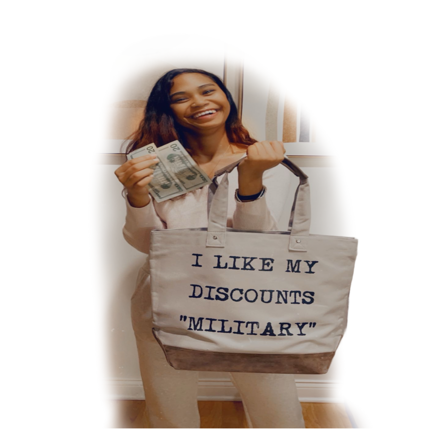 I Like My Discounts "Military Canvas Tote