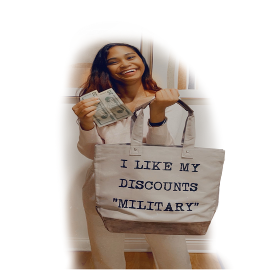 I Like My Discounts "Military Canvas Tote